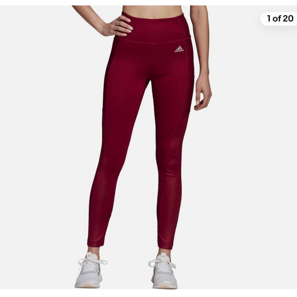 Adidas Women’s Size XS Maroon Burgundy Athletic Leggings